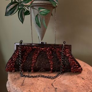 Vintage Beaded Sequin Evening Clutch Bag